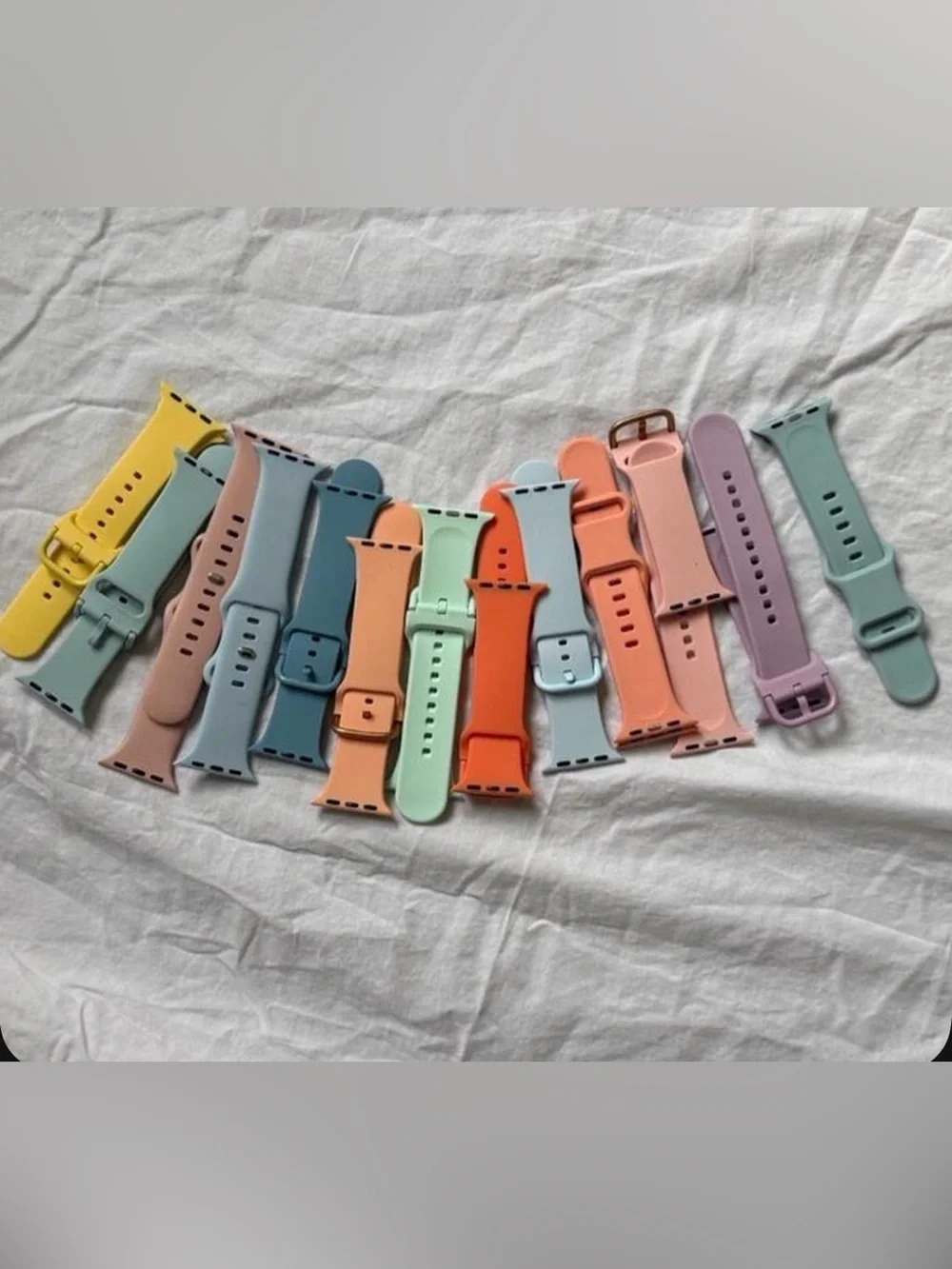 Assorted Silicone Apple Watch-Style Bands in Pastel & Bright Colors